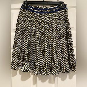 Patterned a-line midi skirt
